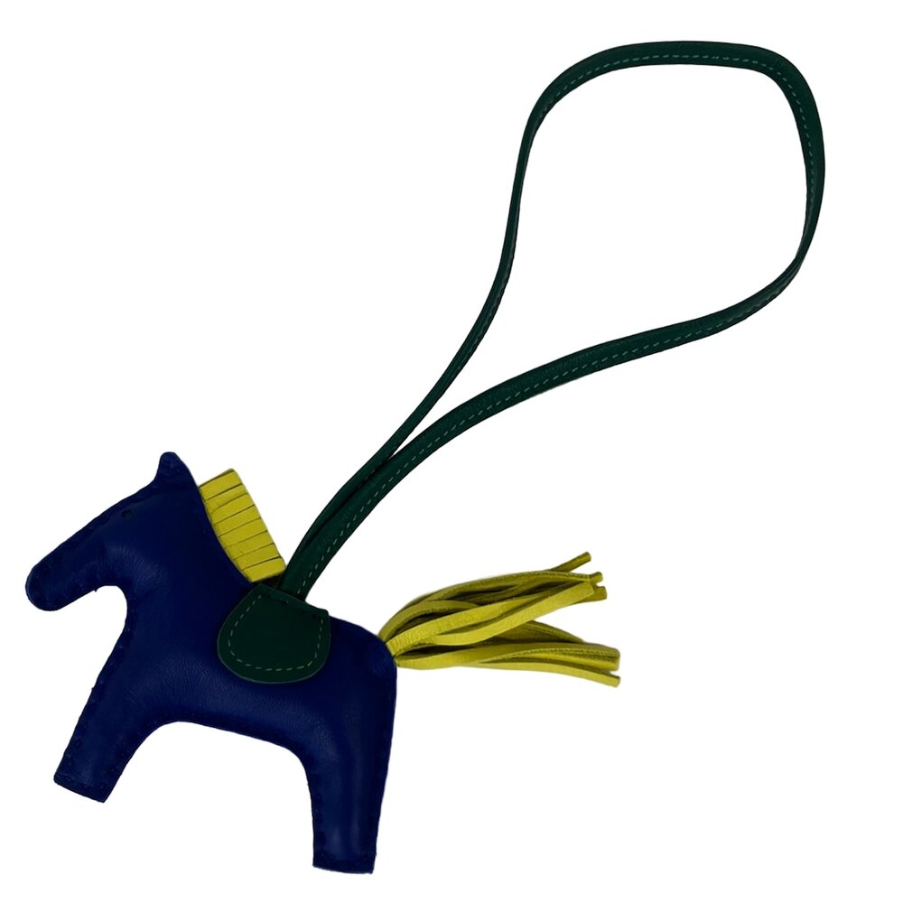 Hermès Rodeo Charm PM Bag Charm Blue Electric Malachite Lime